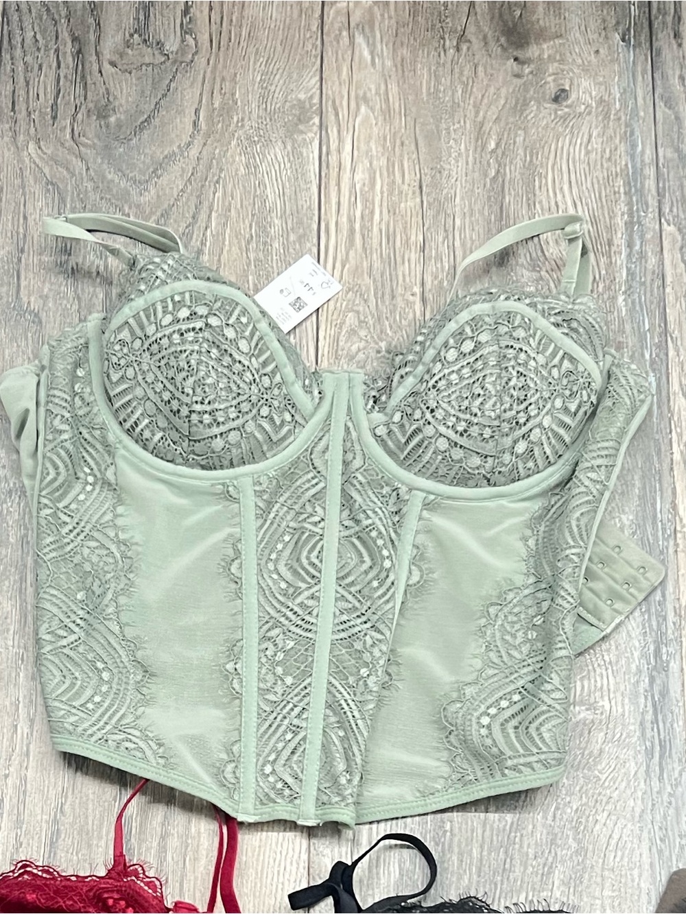 Garage Sage Lace Underwire Bustier Crop Top